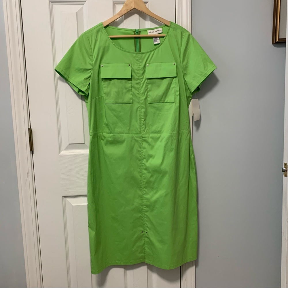 Doncaster Lime Green Short Sleeve Dress NWT sz 14